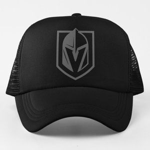 NEW Las Vegas Golden Knights Tonal Blackout Foam Trucker Mesh Snapback Hat BLACK